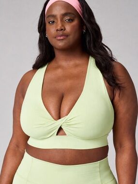 Fabletics Light Green Twist-Front Sports Bra
